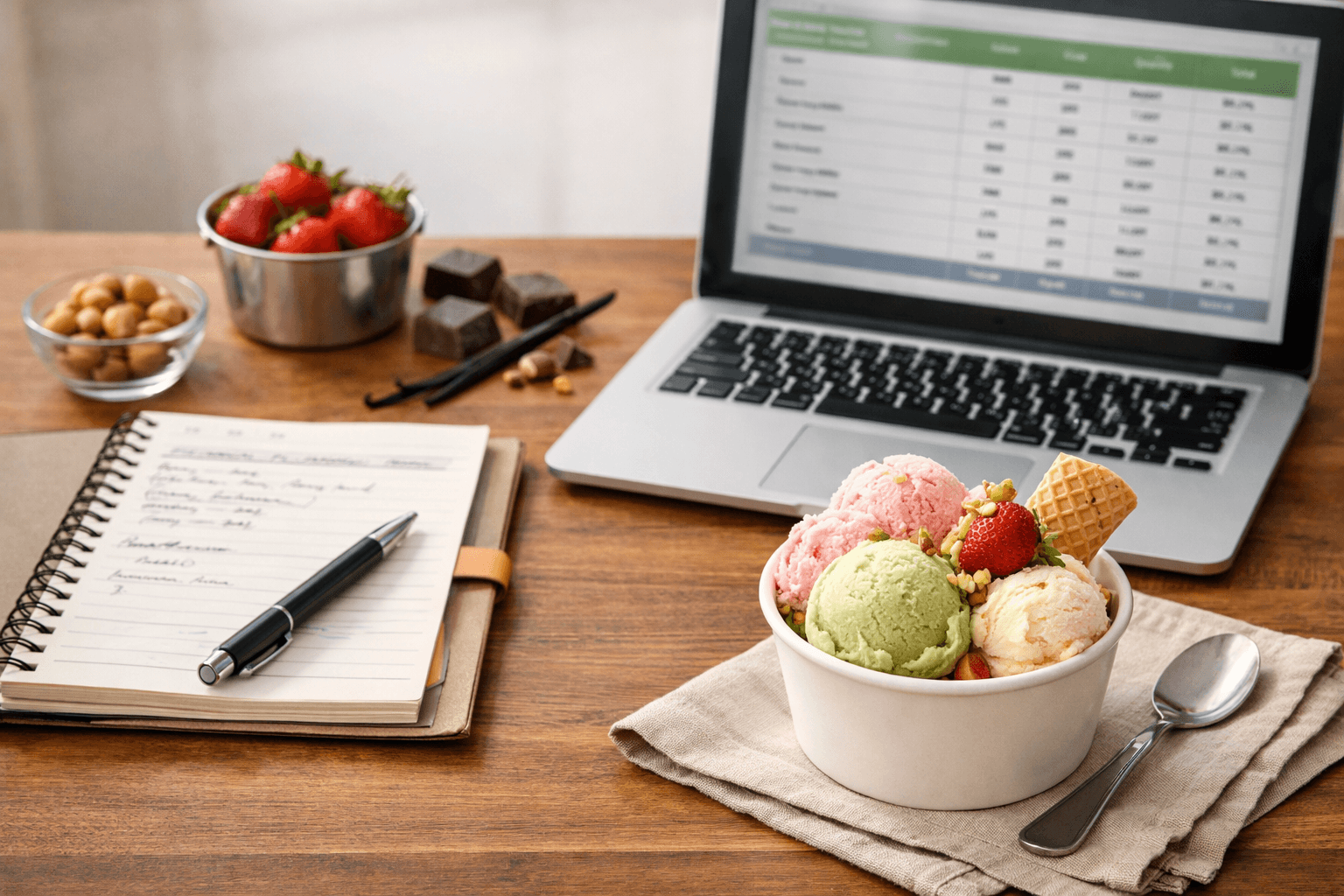 Cách lập kịch bản tài chính quầy kem Ý Gelato trước khi mở bán