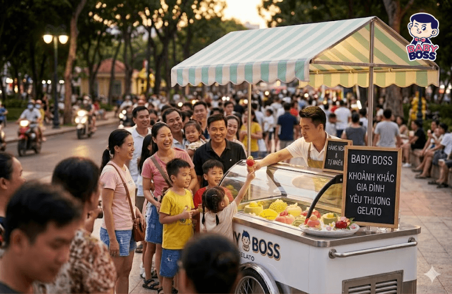 Chỉ từ 3 ngày có ngay xe kem Ý Gelato: Giải pháp kinh doanh mùa hè hiệu quả!