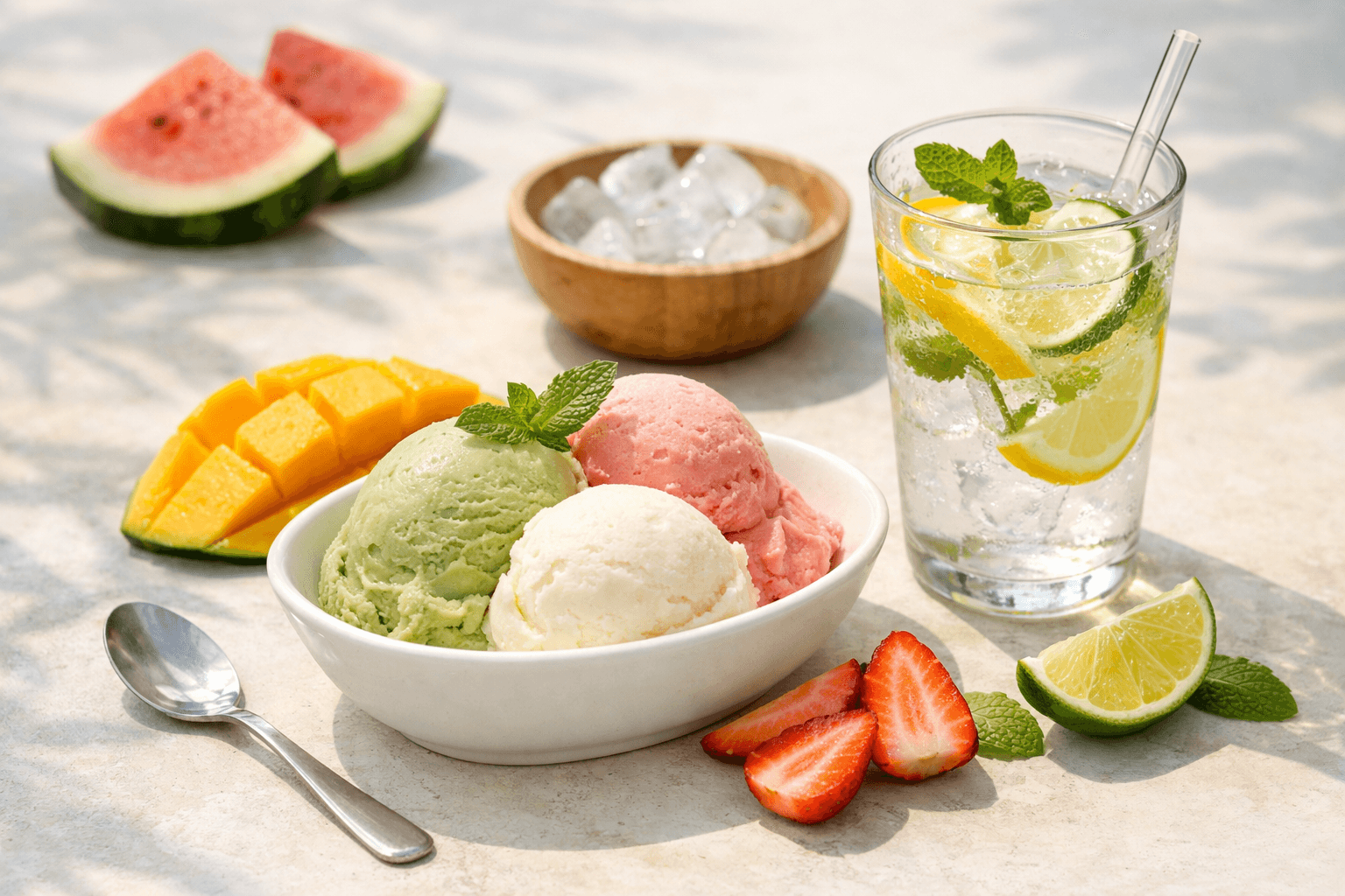夏季Gelato搭配新鲜水果和冰凉饮品 immikkoort